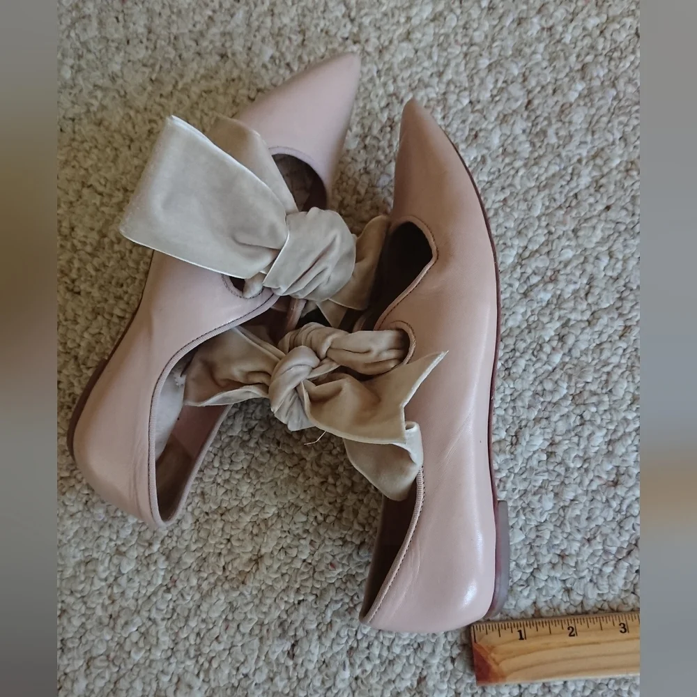 Tory Burch Clara Mules Bow Heel in nude/blush size 7